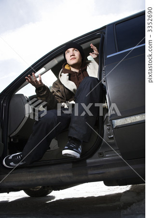 Teen making hand gesture. 3352690