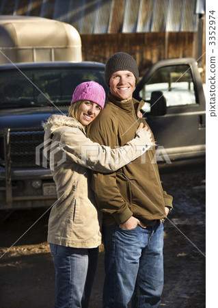 Couple embracing. 3352974