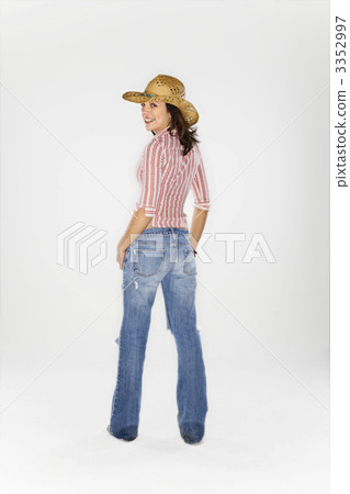 Woman looking over shoulder. 3352997