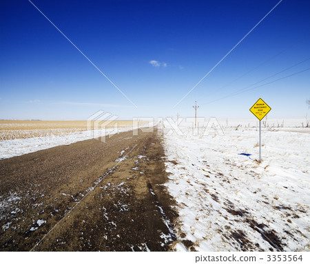 Dirt winter road. Dirt winter road. 3353564