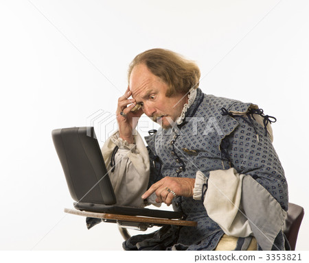 Shakespeare using laptop. Shakespeare using laptop. 3353821