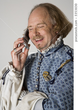 Shakespeare talking on  phone. 3353830