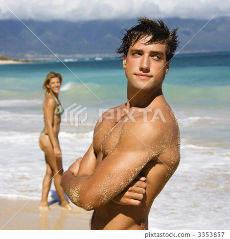 Woman looking at man. Woman looking at man. 3353857