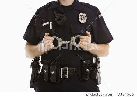 Policewoman with handcuffs. Policewoman with handcuffs. 3354566