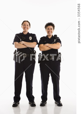 Policewomen crossing arms. 3354568