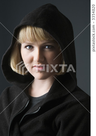 Woman wearing hoodie. Woman wearing hoodie. 3354820