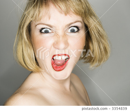 Woman looking angry. 3354839