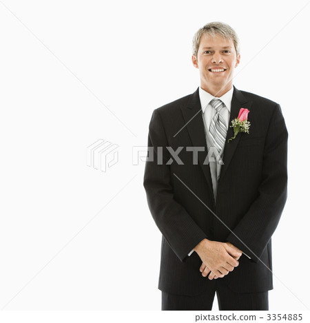 Groom in tuxedo. 3354885
