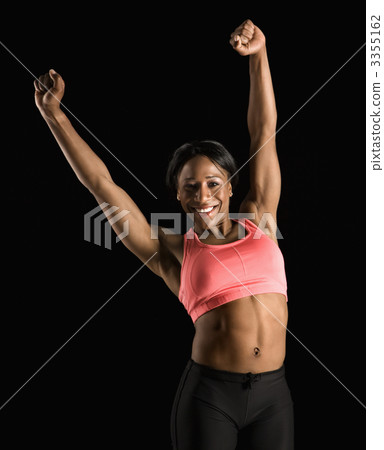 Strong woman stretching. Strong woman stretching. 3355162