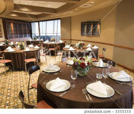 Empty restaurant dining room. 3355333