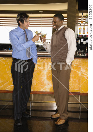 Men at martini bar. Men at martini bar. 3355805