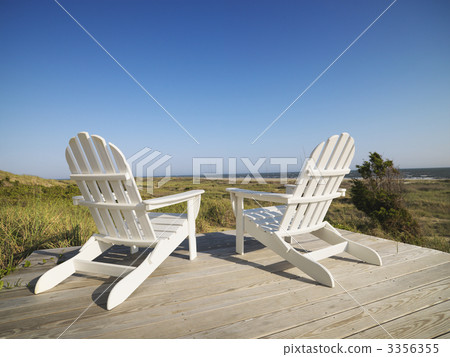 Deck chairs at beach. 3356355
