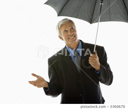 Businessman with umbrella. 3360670