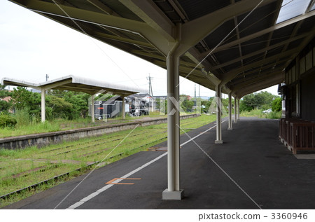 成為出雲廢棄線的Taisha車站的平台 成為出雲廢棄線的Taisha車站的平台 3360946