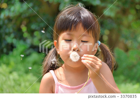 A girl who skips dandelion's fluff A girl who skips dandelion's fluff 3370835