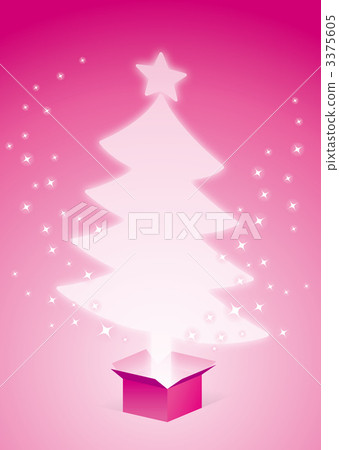 聖誕樹粉紅色光在箱子外面 3375605
