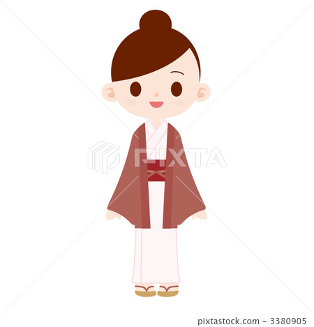 A woman in a yukata and a coat 3380905