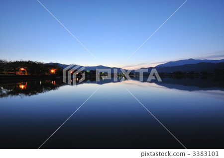 Impression to the Hirosawa Ike pond in early autumn of Kyoto 3383101