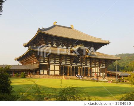 Todaiji寺廟偉大的菩薩雕像在晚上 3384980