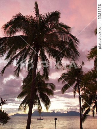 Moorea island silhouette 3385358