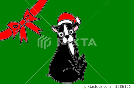 聖誕老人的帽子 法國牛頭犬 禮品卡 3386135