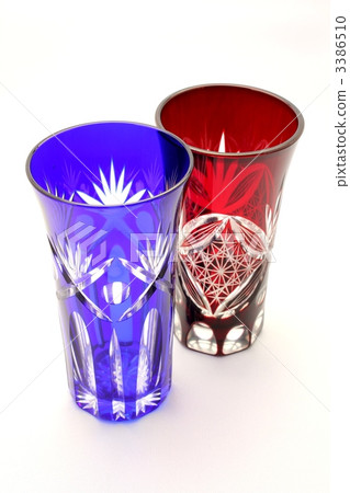 Edo Kiriko (red cup and blue cup) 3386510