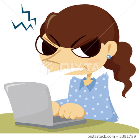 Lady and laptop computer 3391789