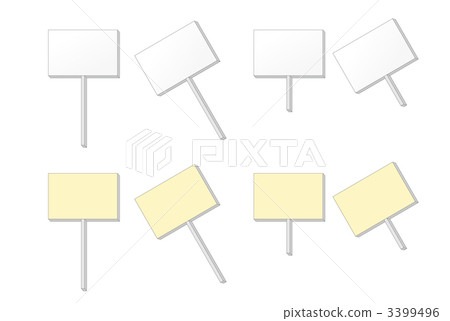 Placard white light yellow 3399496