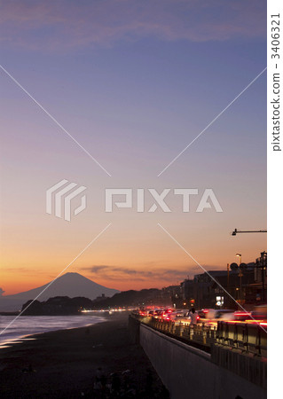 七里 夕陽 車尾燈 3406321