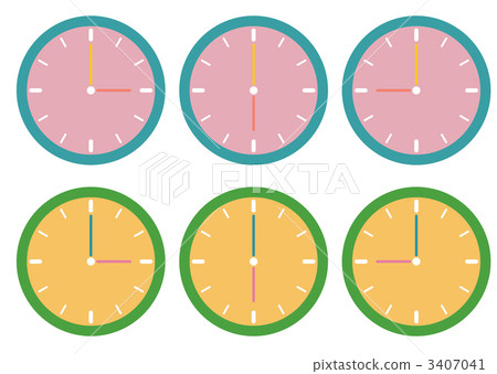 插圖素材: 每小時時鐘(彩色) 查看全部