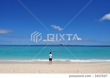 本部町瑟索庫海灘 海 大海 3407687