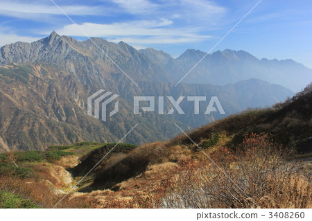 Spear, Hotaka mountain peak autumn color Spear, Hotaka mountain peak autumn color 3408260