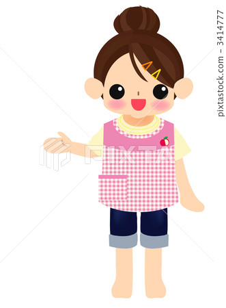 Pink apron nursery teacher Pink apron nursery teacher 3414777