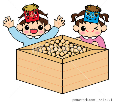 Setsubun pea and ogre's face child Setsubun pea and ogre's face child 3416271