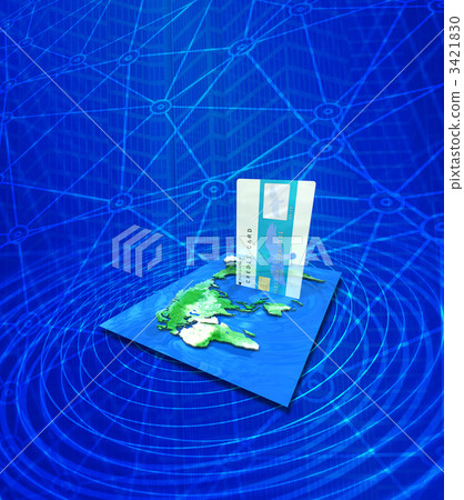 World map / net shop / card settlement 3421830