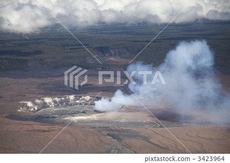 Kilauea火山的Halle ma mau火山口 Kilauea火山的Halle ma mau火山口 3423964