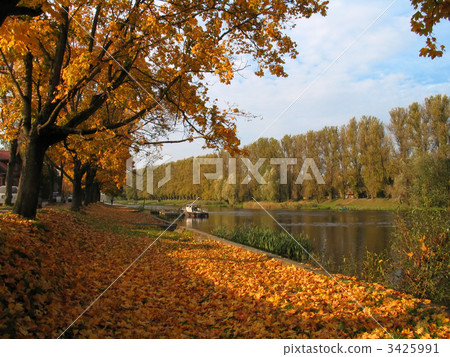 autumn view at the river in tartu, estonia autumn view at the river in tartu, estonia 3425991