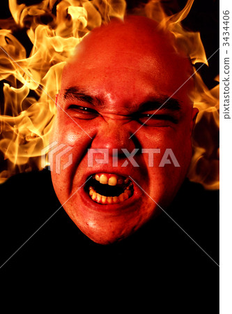 Angry man with flames 3434406