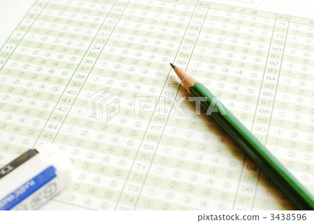 Mark sheet, pencil and eraser 3438596