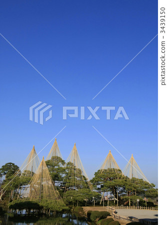 Snow hanging and blue sky of Kenrokuen 3439150