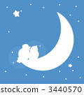 Moonlight (crescent moon) and birds 3440570