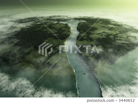 Fantasy world (Island that fog in mist) 3440652