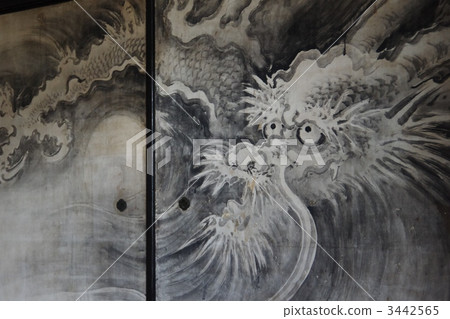 Fusuma picture in the Ryujoin · Hojo room "Dragon figure" 3442565