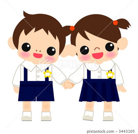 男孩和女孩手牽著手 男孩和女孩手牽著手 3443105