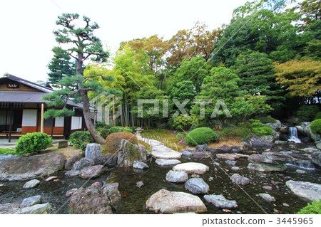 Waterfall with Nijojyo Castle Hall Wagara-an Waterfall with Nijojyo Castle Hall Wagara-an 3445965