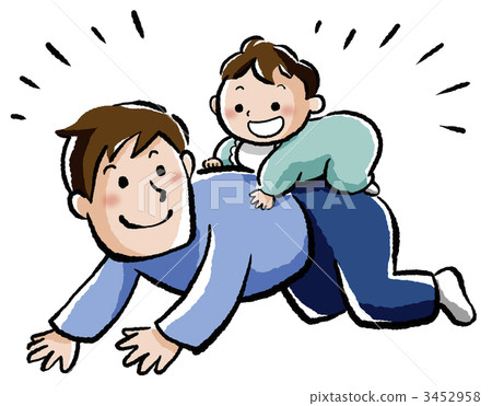 Papa and horse riding 3452958