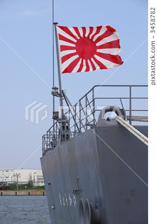 護航艦鳥海（宙斯盾艦）和旭日旗 3458782