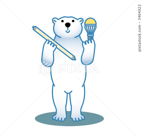 Polar bear and LED bulb and fluorescent lamp 3464922