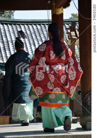 京都，示例大型節日的女祭司服裝 3468580