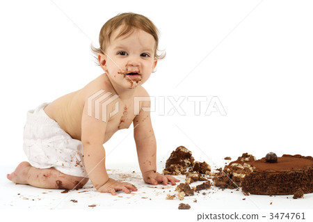 Baby and birthday cake Baby and birthday cake 3474761